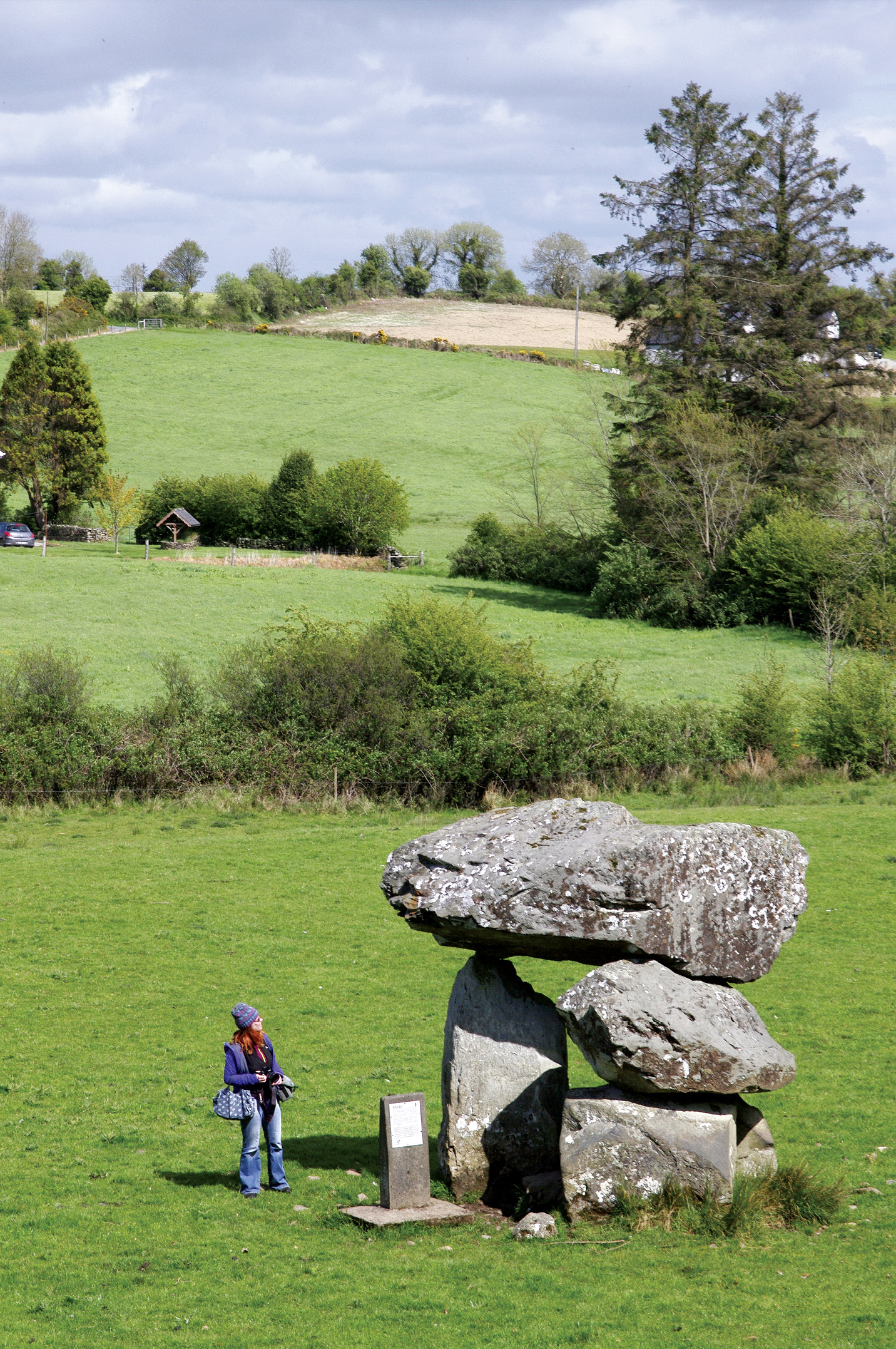 LEFT Aughnacliffe in Co. Longford is an example of a double capstone monument, with two immense blocks of stone perched precariously on its top.