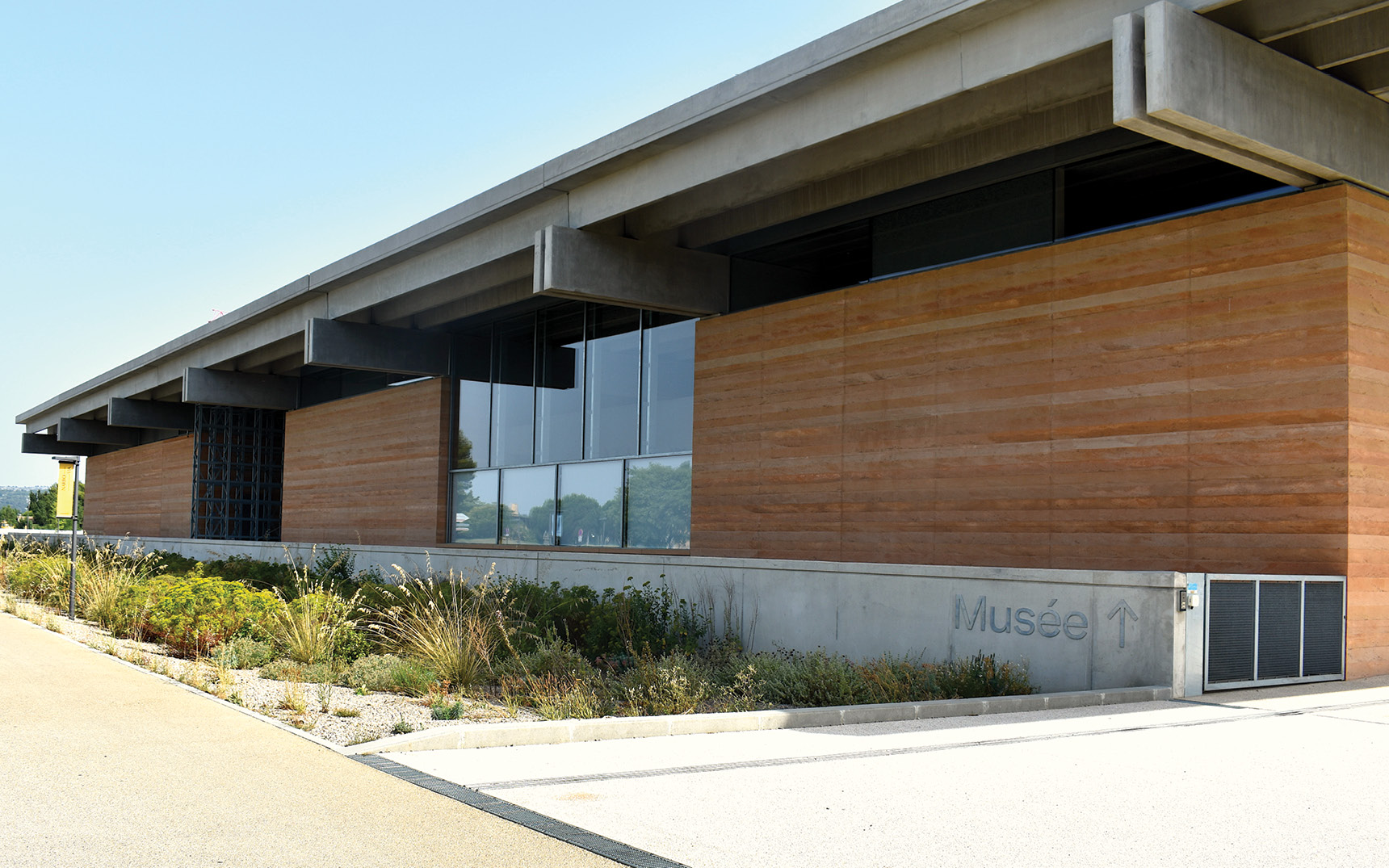 left The entrance to Narbo Via archaeological museum in the southern outskirts of Narbonne.