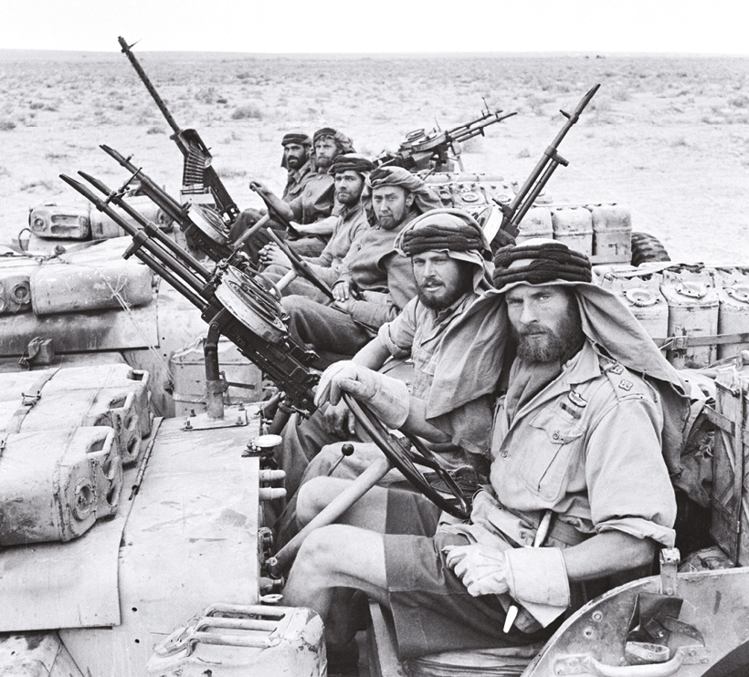LEFT A heavily armed patrol of L Detachment, Special Air Service troops in North Africa, 1943. David Stirling assiduously (and disingenuously) took credit for the creation of the service.