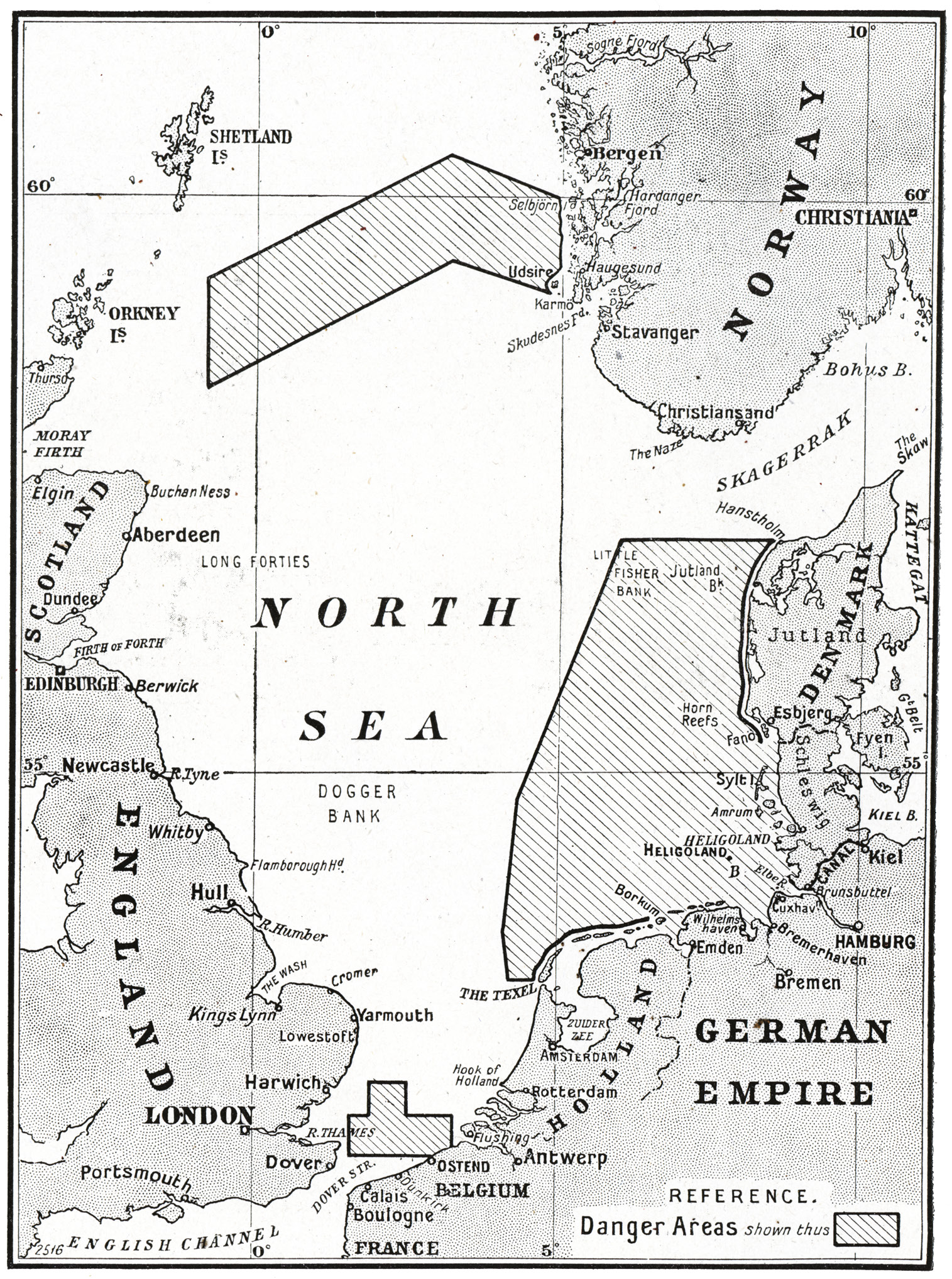 RIGHT Map showing British minefields of the First World War. The mine was the most effective defensive anti-submarine weapon of the war.
