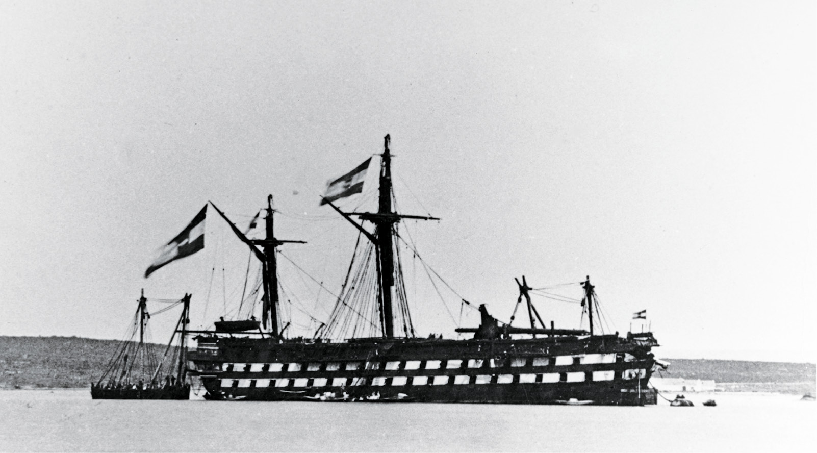 above The Ferdinand Max engages the Re d’Italia. left The Kaiser undergoing repairs after the battle.