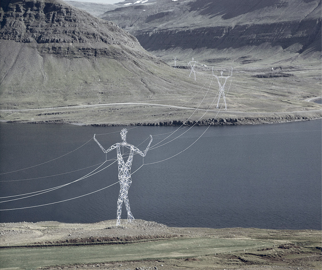 American architects Choi+Shine's proposed anthropomorphic pylons.