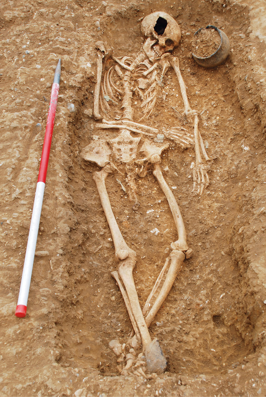 RIGHT Although the occupants of the triple grave were not closely related to each other, the younger woman was related to this woman in Grave 66.