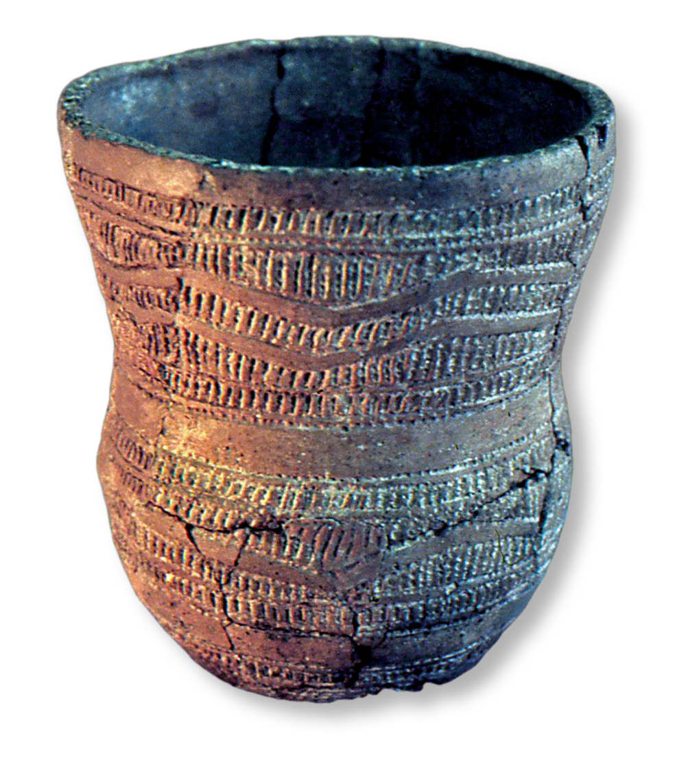 above A typical ‘beaker’ pot from a grave in East Yorkshire.
