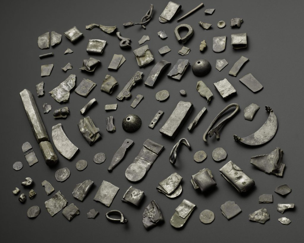 The Gaulcross Hoard was discovered in 1838, but only three objects have survived from what was described as a substantial cache of silver. Excavations at the site in 2013 found 90 further fragments. Image: National Museums of Scotland.
