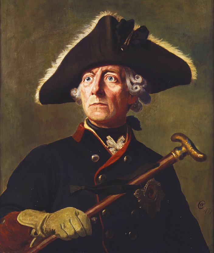 right Frederick the Great, King of Prussia 1740-1786, in an 1870 portrait by Wilhelm Camphausen. Despite his victories, Prussia came close to destruction in the Seven Years War and during the Napoleonic era.