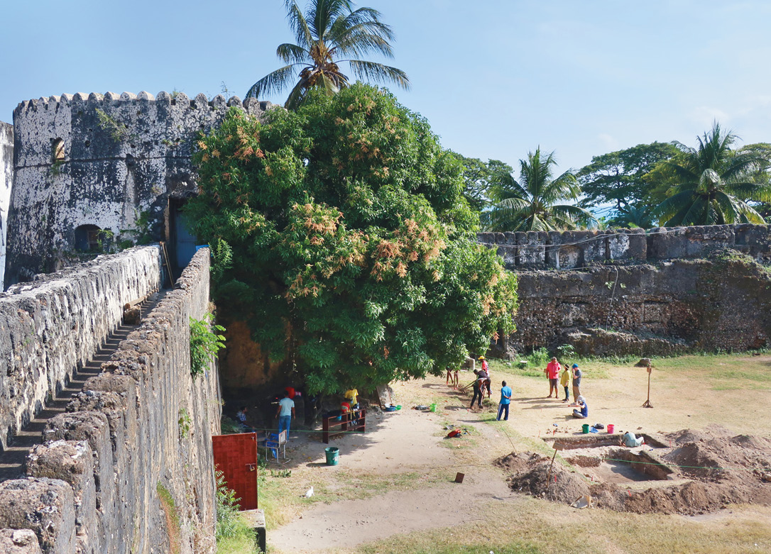 bELOW The archaeological trenches brough to light the layout of the Portuguese church discovered inside the Omani fort.