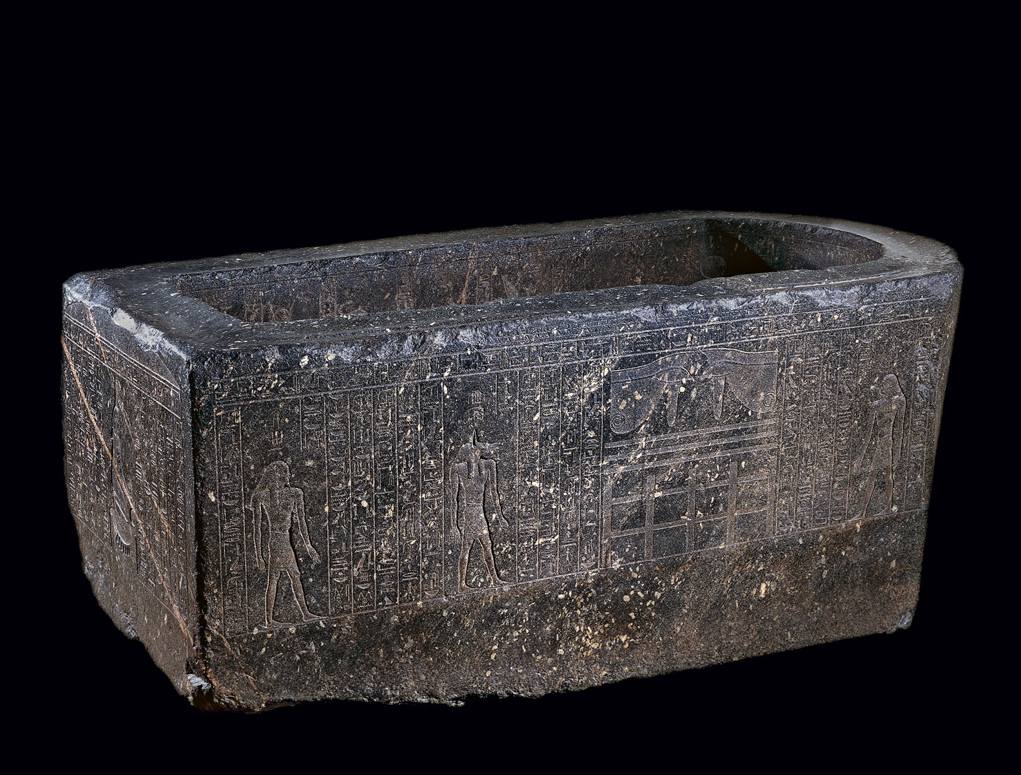 Above This sarcophagus was created c.600 BC for Hapmen, a nobleman. From the late AD 900s, it was believed to be an enchanted basin that had magical powers. Such was its fame that the area where it was found is still known