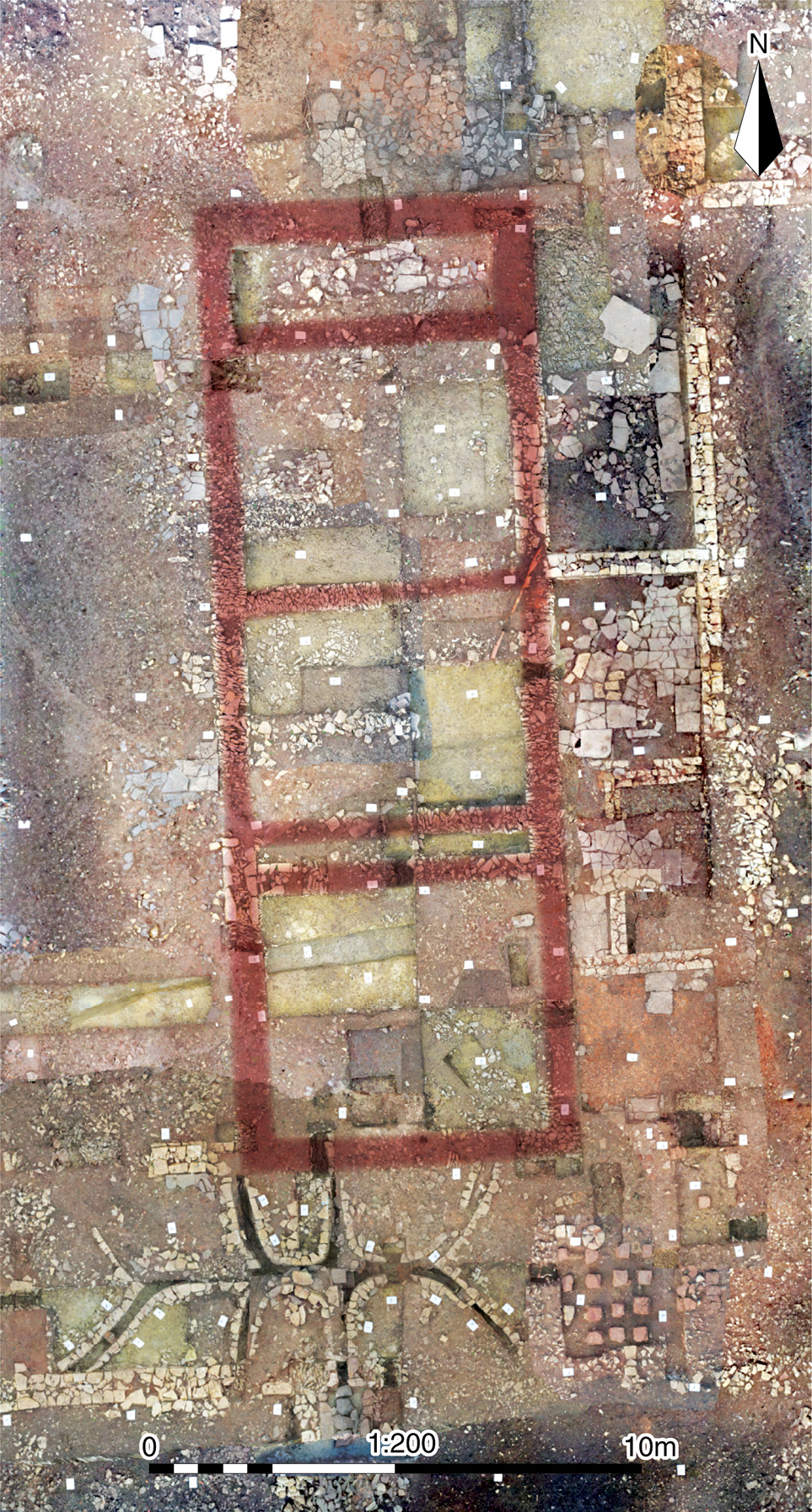 below The site’s first stone residential building, constructed between the mid-3rd and mid-4th century.