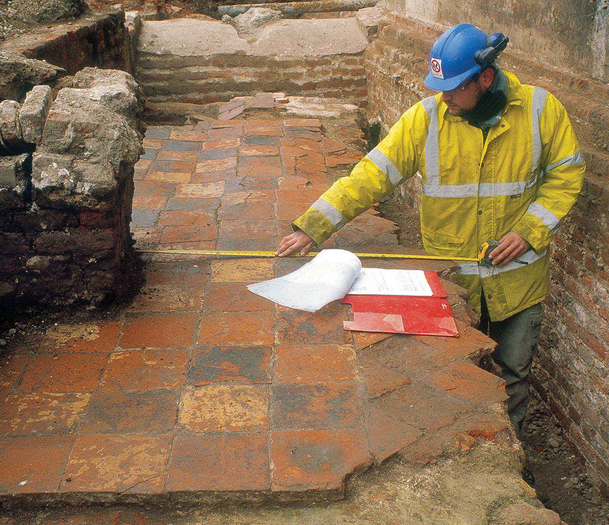Above A close-up of the glazed Tudor tiles: confirmation that this was, indeed, the Chapel Royal, where Henry VIII married wife number four, Anne of Cleves, on 6 January 1540.