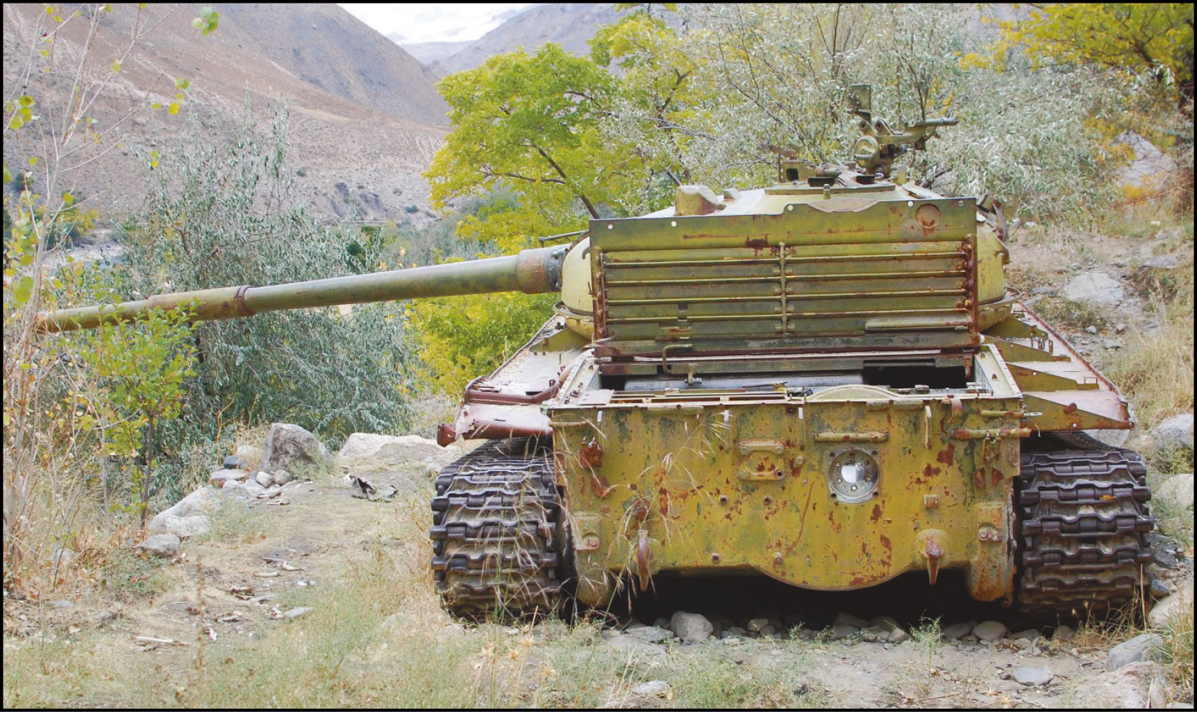 above An abandoned Soviet T-62 tank in Afghanistan’s Panjshir Valley, in 2009.