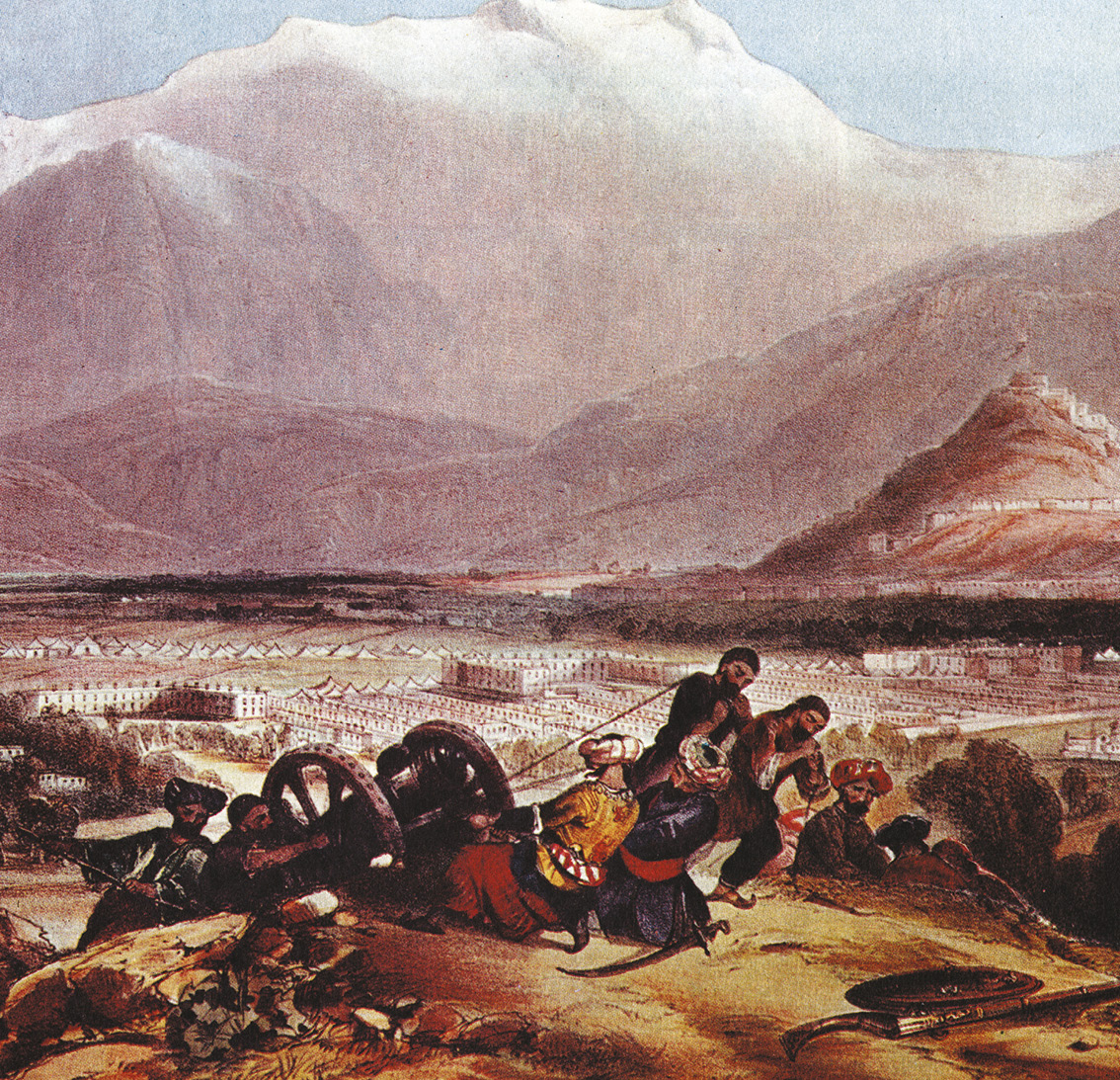 left A19th-century Afghan artillery unit. below Soviet T54-55 tanks in service with the Afghan National Army. The landscape is littered with the wreckage of Soviet armour a testimony to the disastrous Soviet Afghan War of 1979 to 1989.