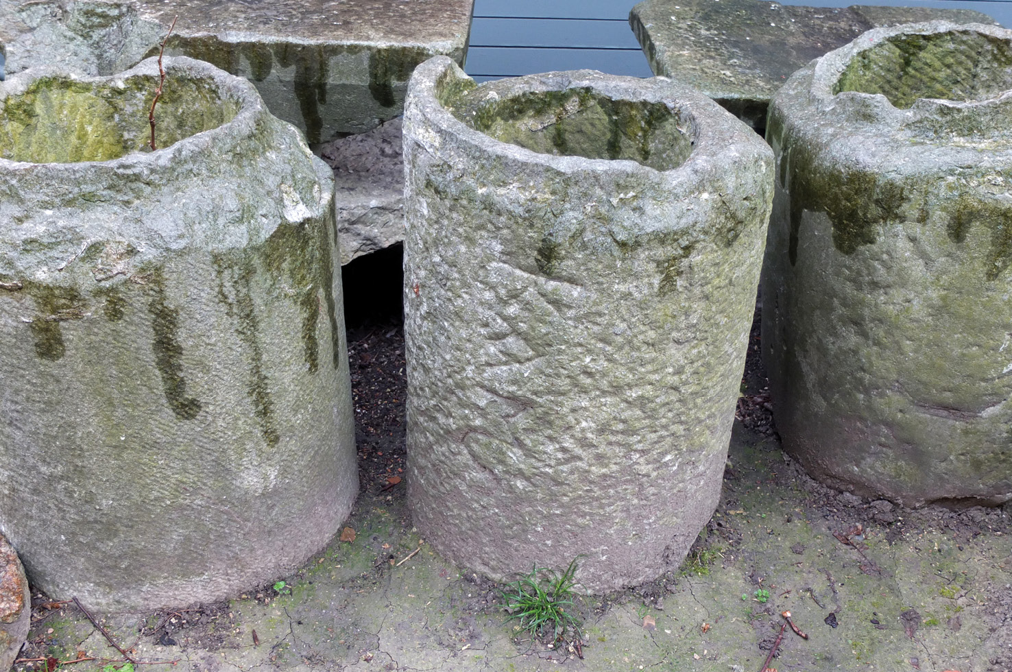 below Stone water pipes, carved from roughly finished columns. The pipes could carry water under pressure and were found during excavations beneath the main street (Divan Yolu) leading towards the Hippodrome and the Great Palace.