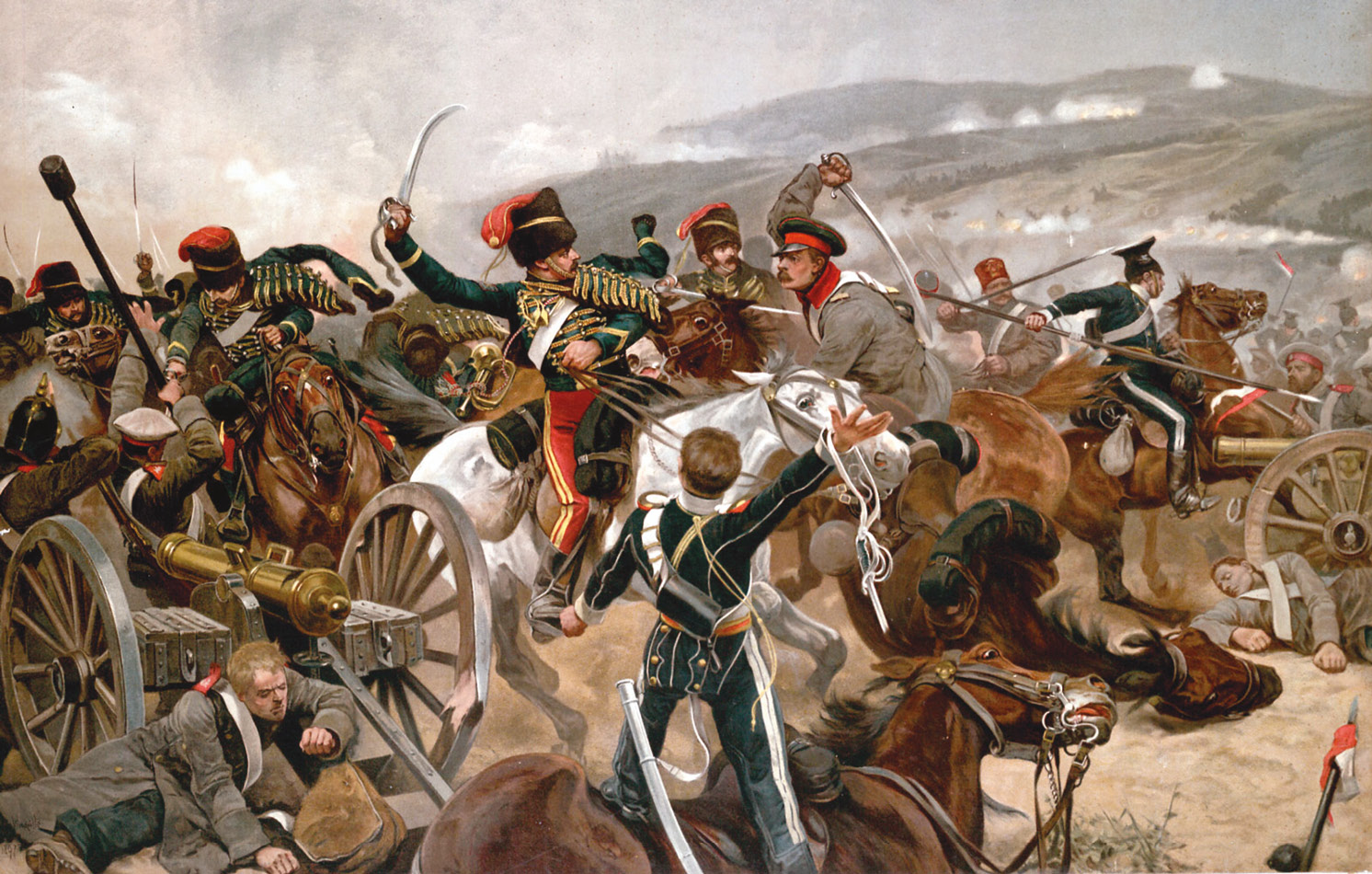 LEFT The 11th Hussars reach the Russian guns.