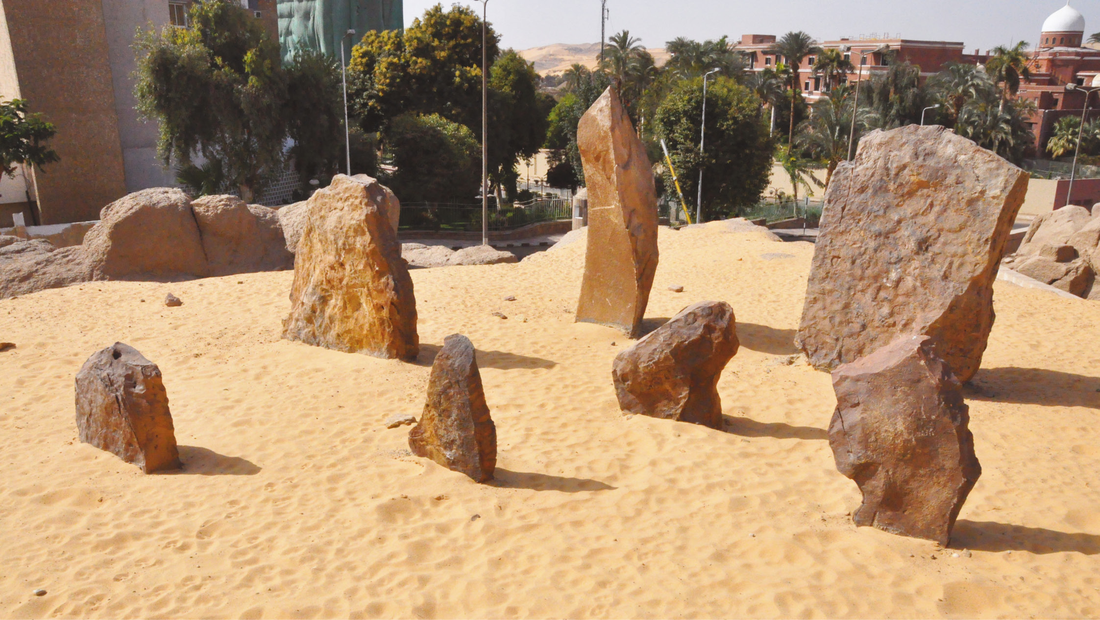 below A ‘Complex Megalithic Structure’ from Nabta Playa, also re-erected at the Nubian Museum.