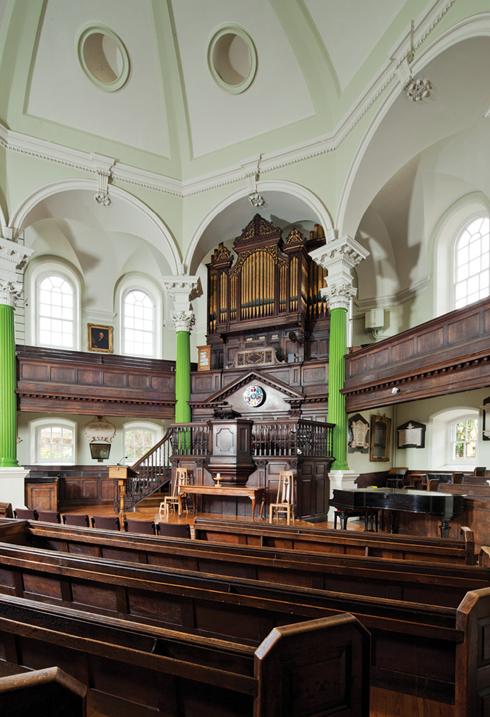 right In contrast to the above structure, the Octagon Chapel in Norwich, built in 1722, was as fashionable as any building of its age, and was the religious home of many of the city’s leading families. Wesley described it as perhaps the most elegant meeting house in Europe.