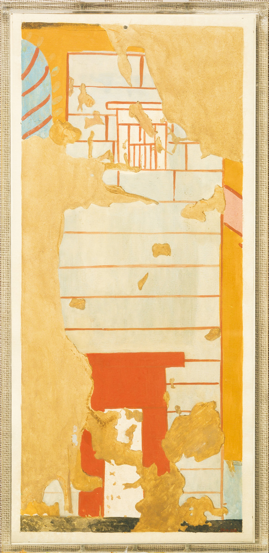 above A painting of a scene depicting the façade of a house, from the Tomb of Djehutynefer (TT80), ‘Overseer of the Treasuries’ to Amenhotep II one of the tombs within the cluster of those involved with general administration.