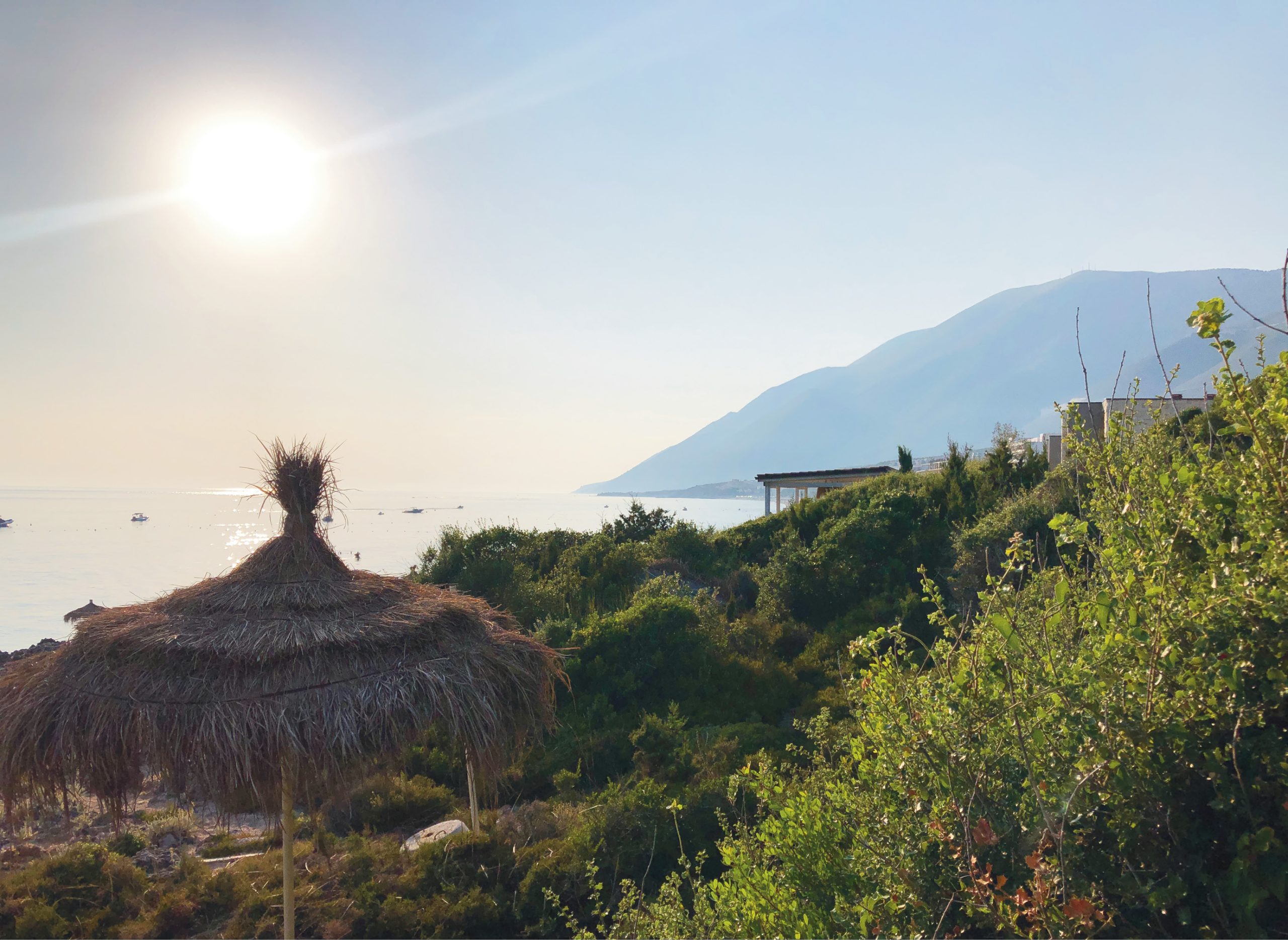 above The dramatic landscape of the Karaburun Peninsula, as seen from Dhërmi at sunset.