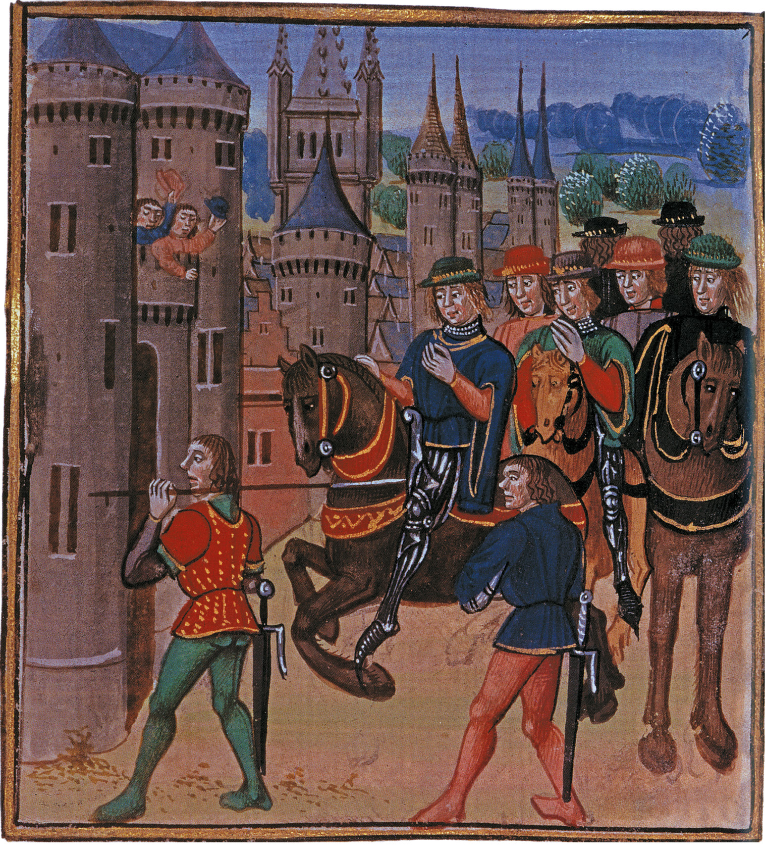 ABOVE Henry Bolingbroke and his supporters enter London in the coup that overthrew Richard II in 1399, and set up a usurper dynasty whose contested claim to the throne would be the basis of the Wars of the Roses.