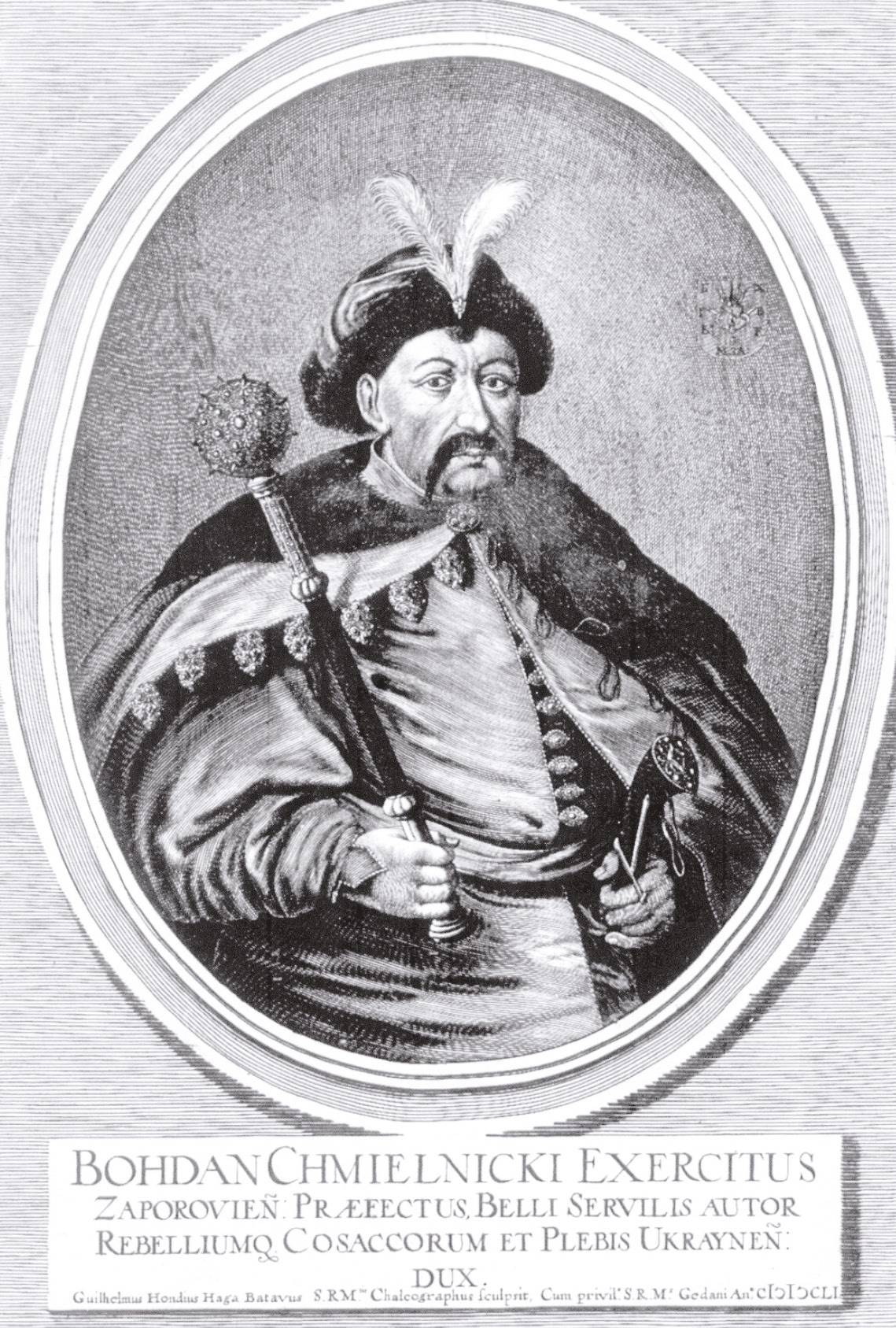 left Bohdan Khmelnytsky, the charismatic 17th-century leader who established the Cossack Hetmanate, an embryonic Ukrainian state.