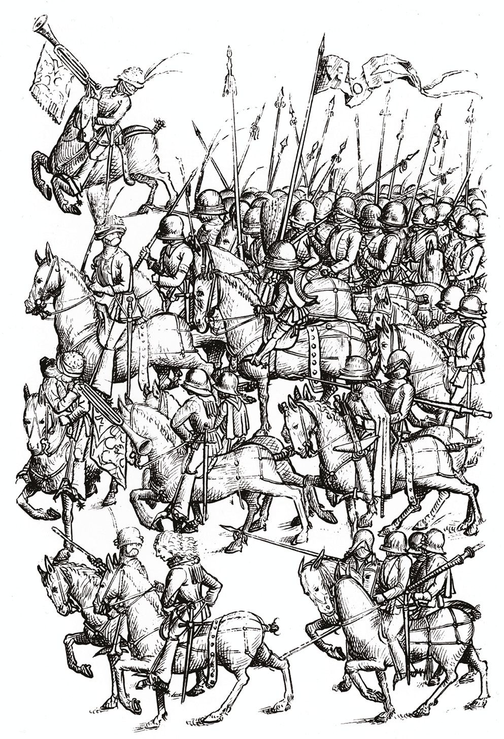 ABOVE A contemporary German illustration of a 15th-century army on the march.